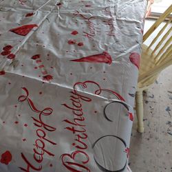 Vintage 1950s-60s Birthday Tablecloth 