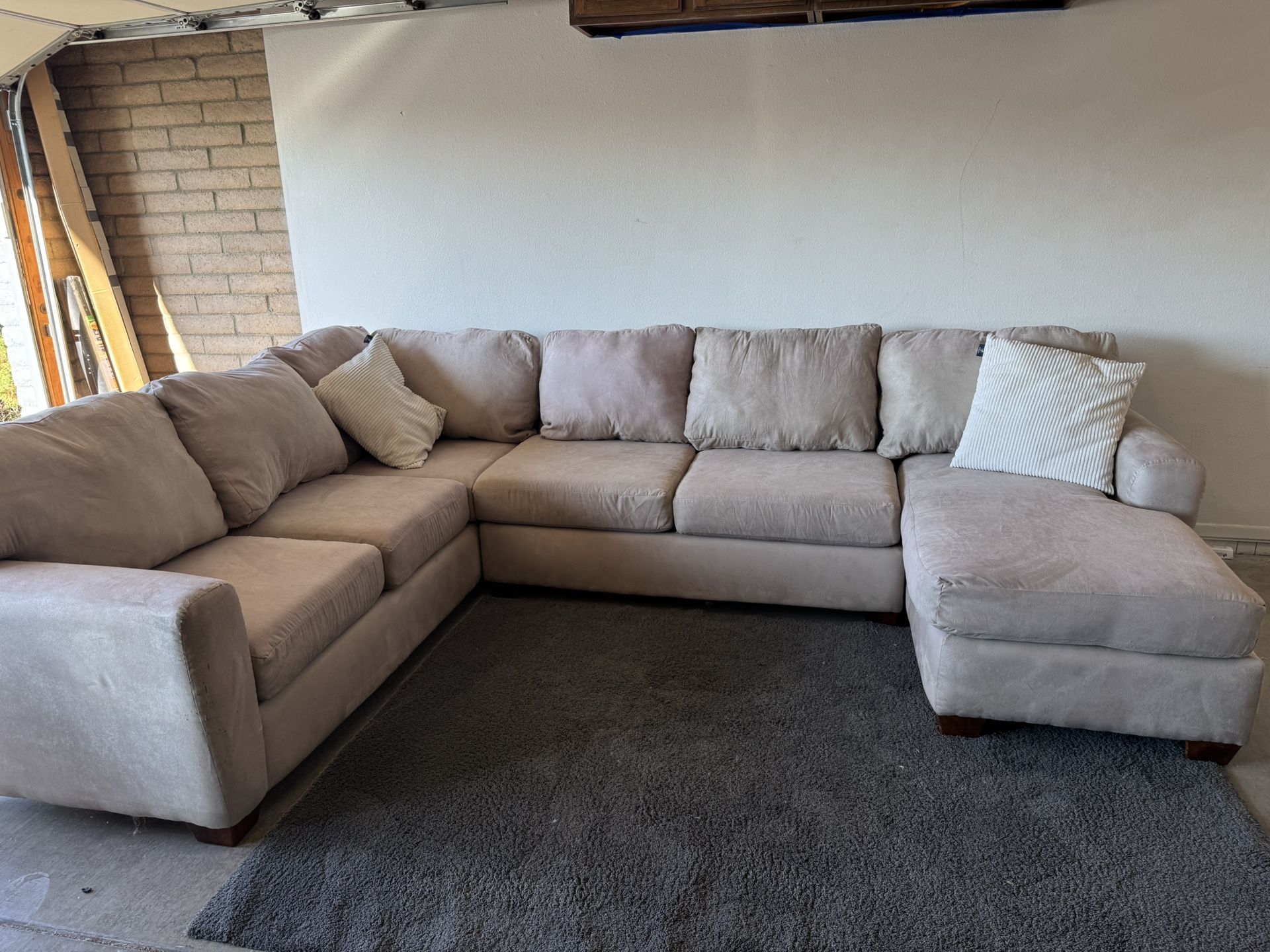 Beige Sectional Sofa Couch Sala