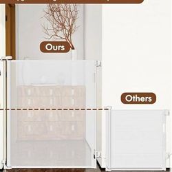 48 Inch Extra Tall Retractable Baby Gates, Extends to 55" Wide