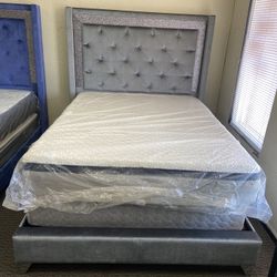 Queen Bed And Hybrid Mattress