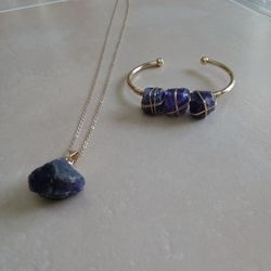 Brand New Natural Amethyst Necklace And Bracelet Set