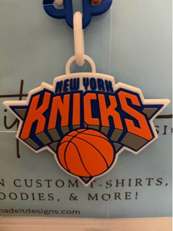 Large ORANGE Custom Drip Style Knicks  Basketball inspired Hype Chain Medallion – 3D Printed Fan Art w/ 42” Chain