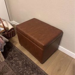 Brown/Leather Threshold Ottoman