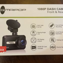 Dash Camera Front And Rear, SD Card Included, Night Vision Accident Lock