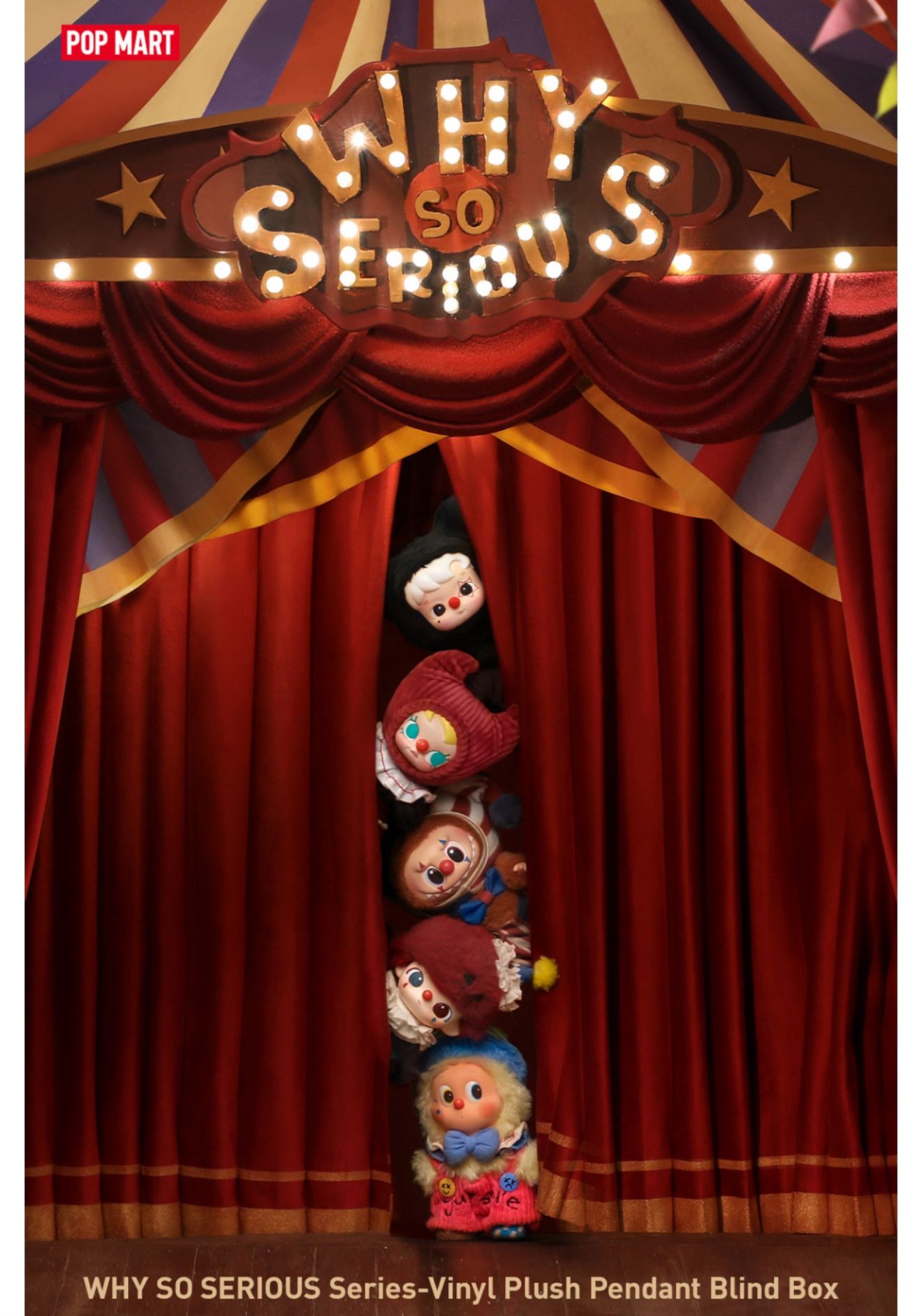 Popmart Why so serious Juggling clown labubu, dimoo and molly