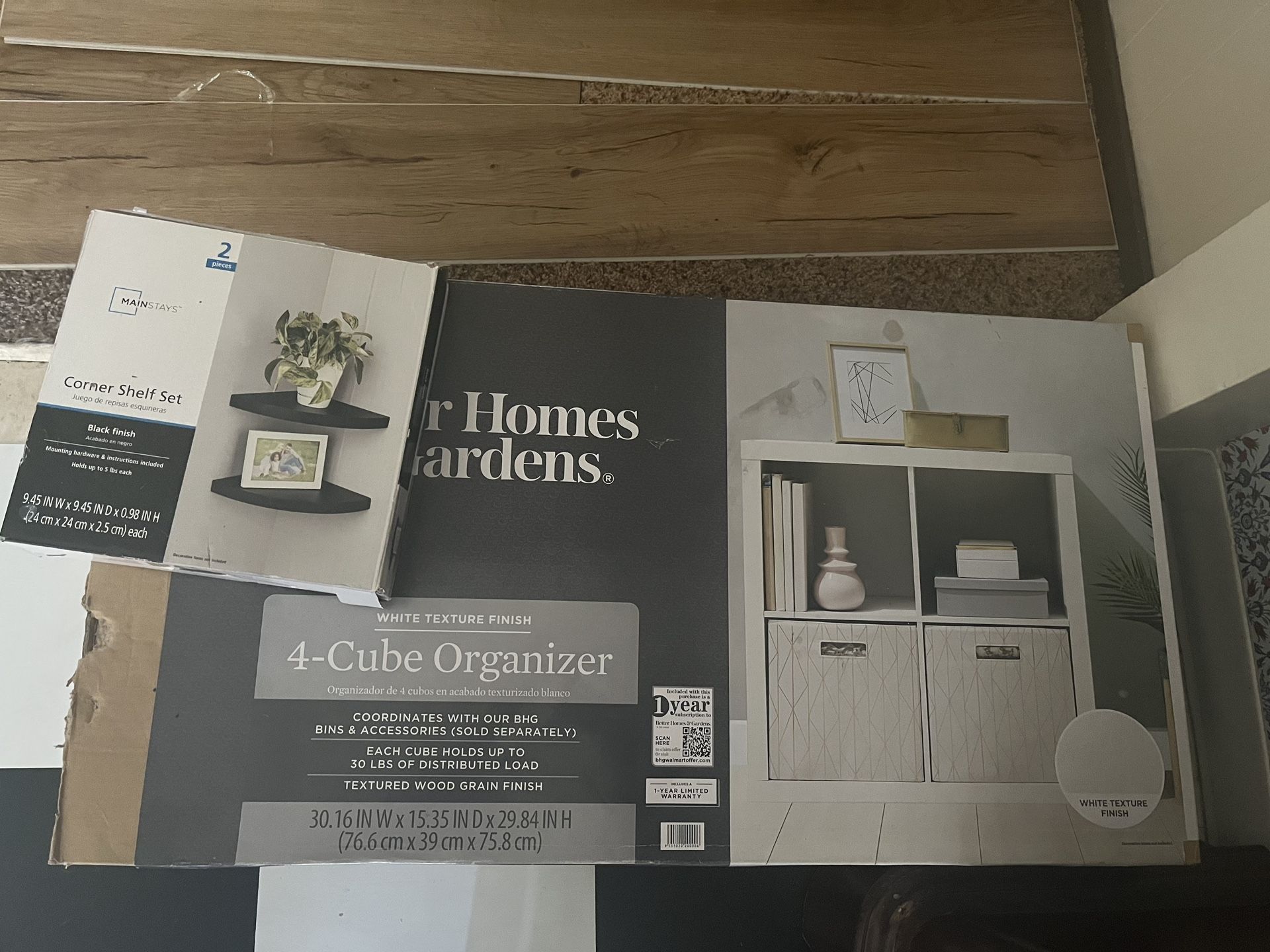 Better Home and Gardens 4 Cubicle Bookcase And Corner Shelf