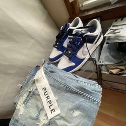 Purple Jeans Size 31 Comes With A Pair Of Dunks Size10