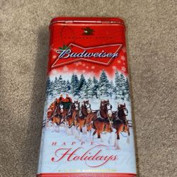Budweiser Holiday Collectible Tin&full Bottles 