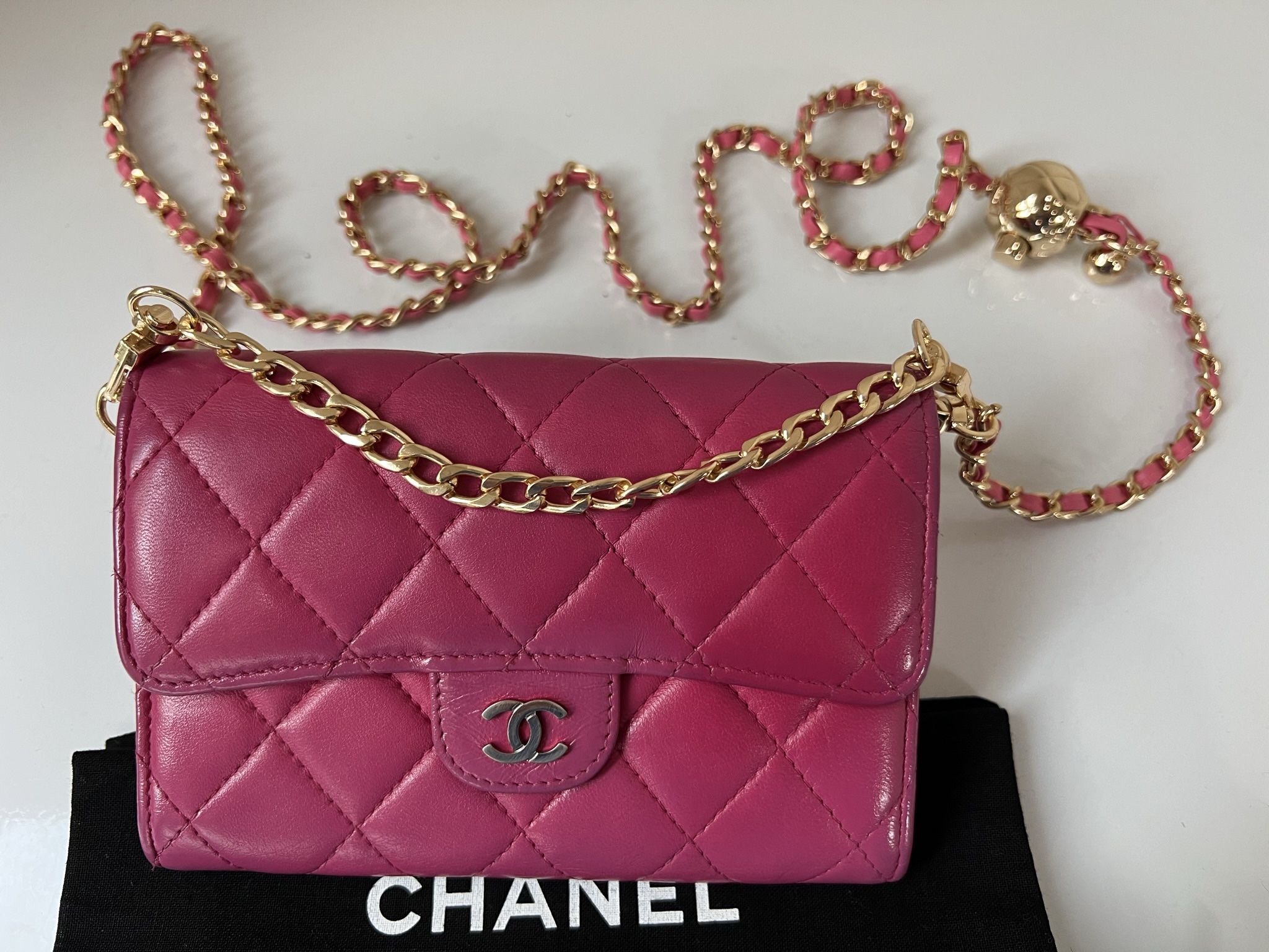 CHANEL Matelasse diamond stitch double flap clutch wallet