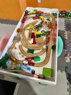 Wooden Train Table Set