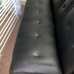 Black Leather Adjustable Couch