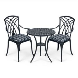EKTA 3-PIECE OUTDOOR BISTRO SET FOR PATIO, MULTIPLE COLORS ZB