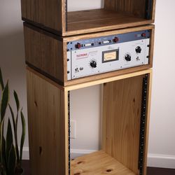 Handcrafted Wood Studio Equipment Racks
