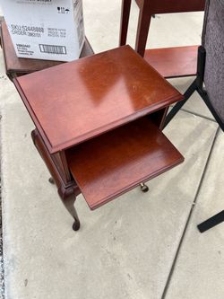 Cherry Wood Two-Tier End Table