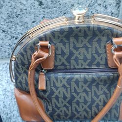 Michael Kors Leather Purse w/Crystal Handle