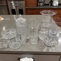 Lots Of Crystal & Glass Vases & Dishes