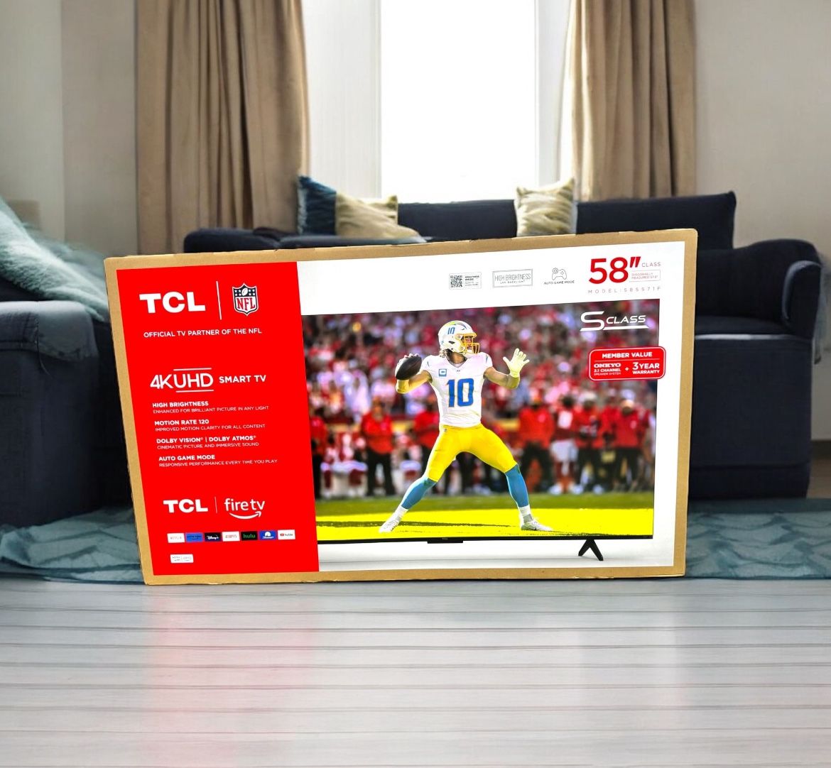 HD330 58” TCL smart fire S class 4k tv floor model