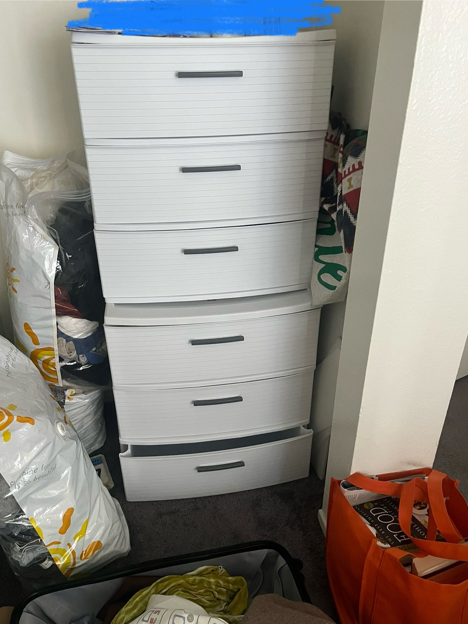 White Three Drawer Dresser - 2x