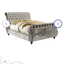 Queen Size Sleigh BED Gorgeous W/ Bling $700 OBO