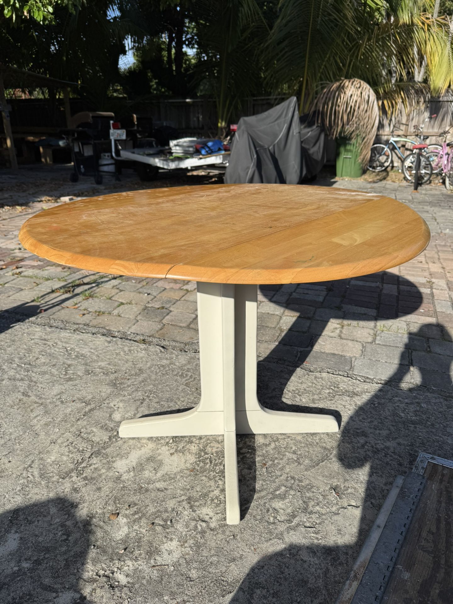 Foldable Double Leaf Tea Coffee Table White Brown