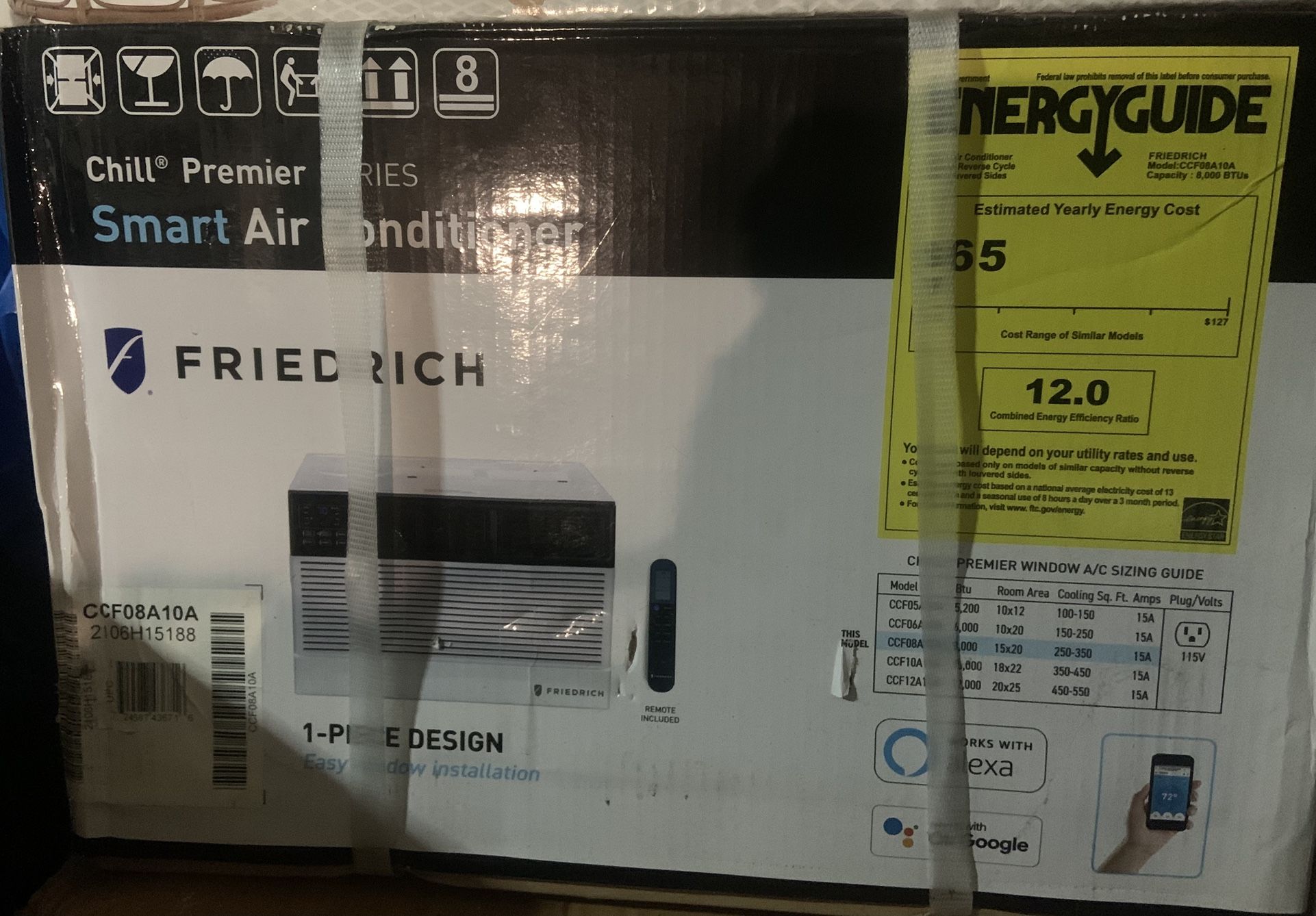 Friedrich Chill Premier 8,000 BTU Window Air Conditioner (includes: Remote, ALEXA Compatible )