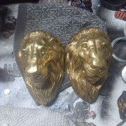 Brass Lion Heads And Accents. Perfect For a Furniture Project Or Wherever You Want To Mount Them? 