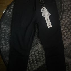 Purple Brand Jeans P001 All Black Distressed Skinny Size 28