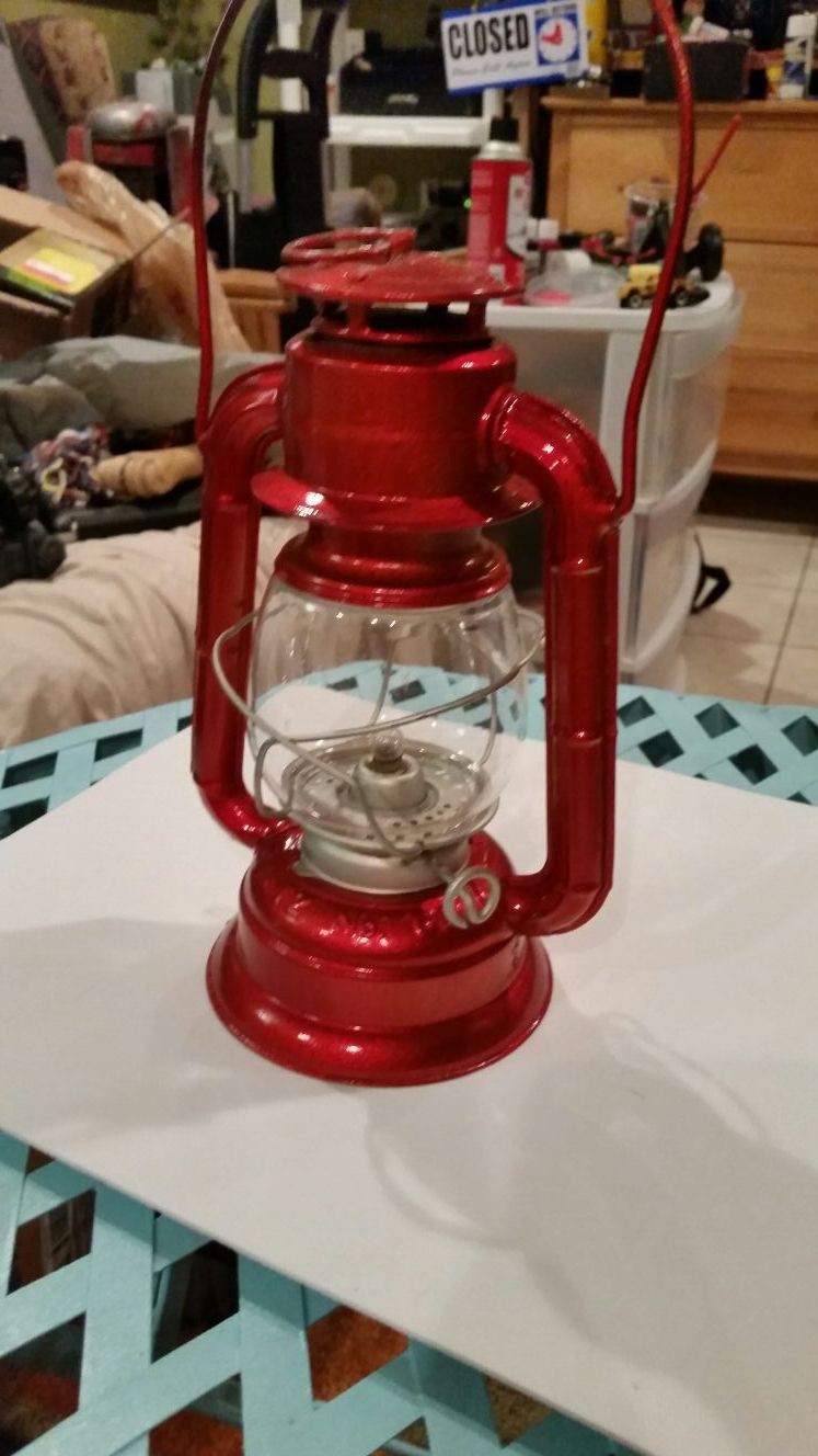 Candy apple red vintage electric lantern