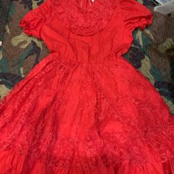 Red Dress For Catrina Costume