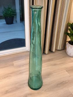 39" Tall Spanish Recycled Glass Floor Vase – $60
