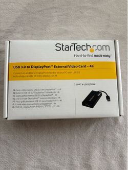 Star Tech USB 3.0 to DisplayPort Adapter, 4K 30Hz UHD, DisplayLink Certified, USB to DP Display Adapter, USB to DP Adapter for Mac & Windows
