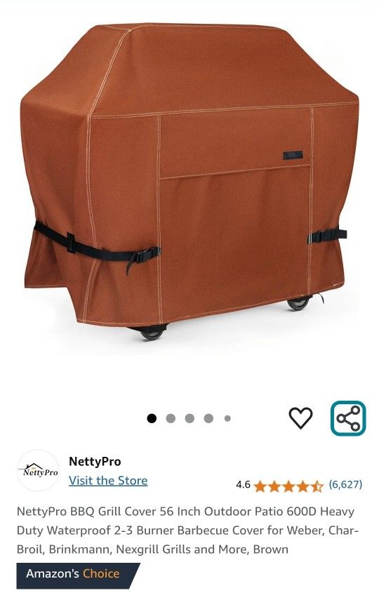 NettyPro BBQ Grill Cover 56 Inch Outdoor Patio 600D Heavy Duty Waterproof