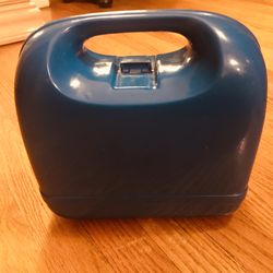 Vintage Plastic Blue Lunchbox And Thermos