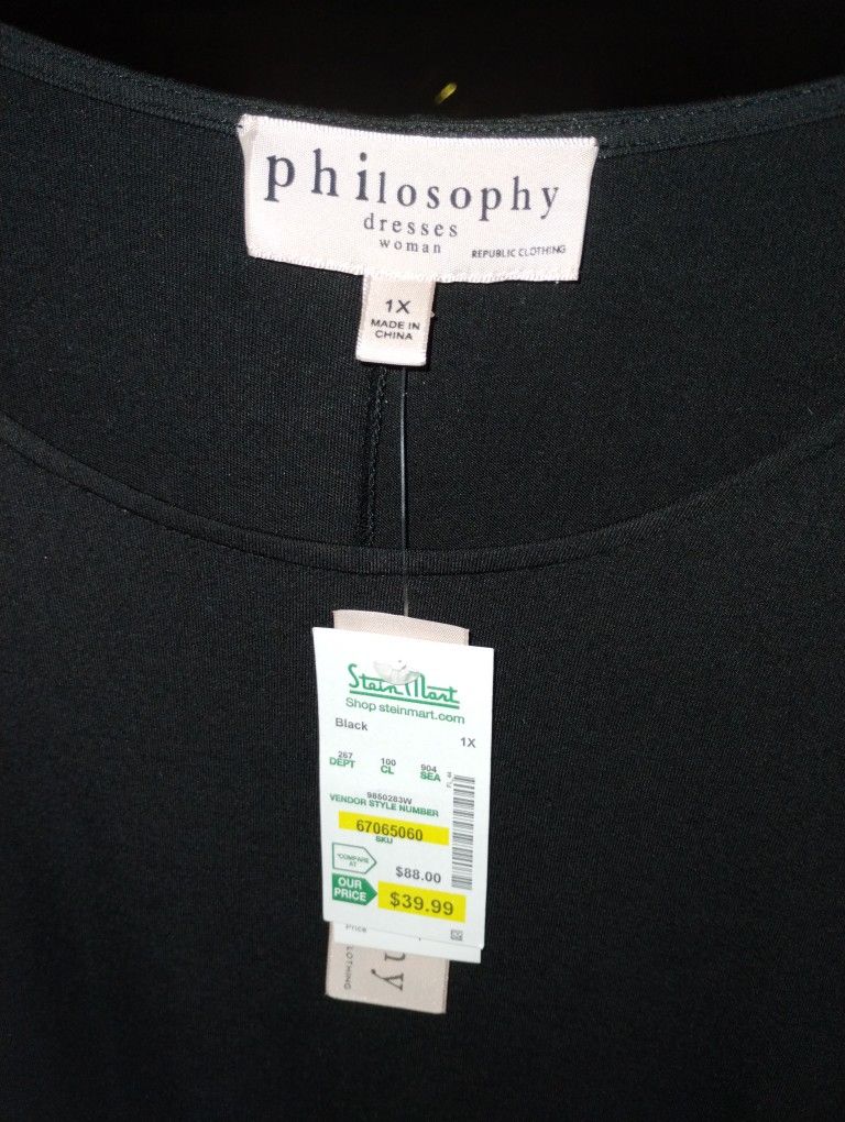 Philosophy Black Tunic Dress NEW