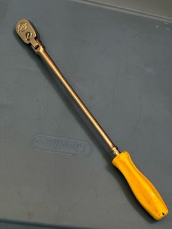 Snap-on Tools 1/4" Drive Dual 80® Technology Hard Grip Extra-Long Handle Flex-Head Ratchet (yellow)