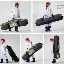 XCMAN Roller Snowboard Bag with Wheels,Adjustable Length,Extra Long/Wide/Deep,Waterproof - with Protection Ribs 140L
