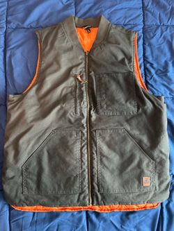 Brixton Men’s Large Reversible Grey Work Puffer Vest