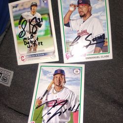 Cleveland Guardians Autograph MLB Card Lot Jose Ramirez Emanuel Clase Steven Kwan 