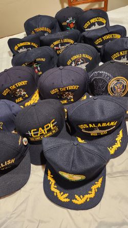 NAVAL USS SHIP SNAPBACKS + Bear!!