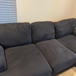 95" Living Spaces Aidan IV Reversible Sectional - Navy Blue