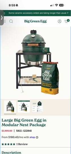 Big green egg size large new in box with upgraded nest and accessories!