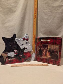 "Walkers" vintage collectable tins, lot of two