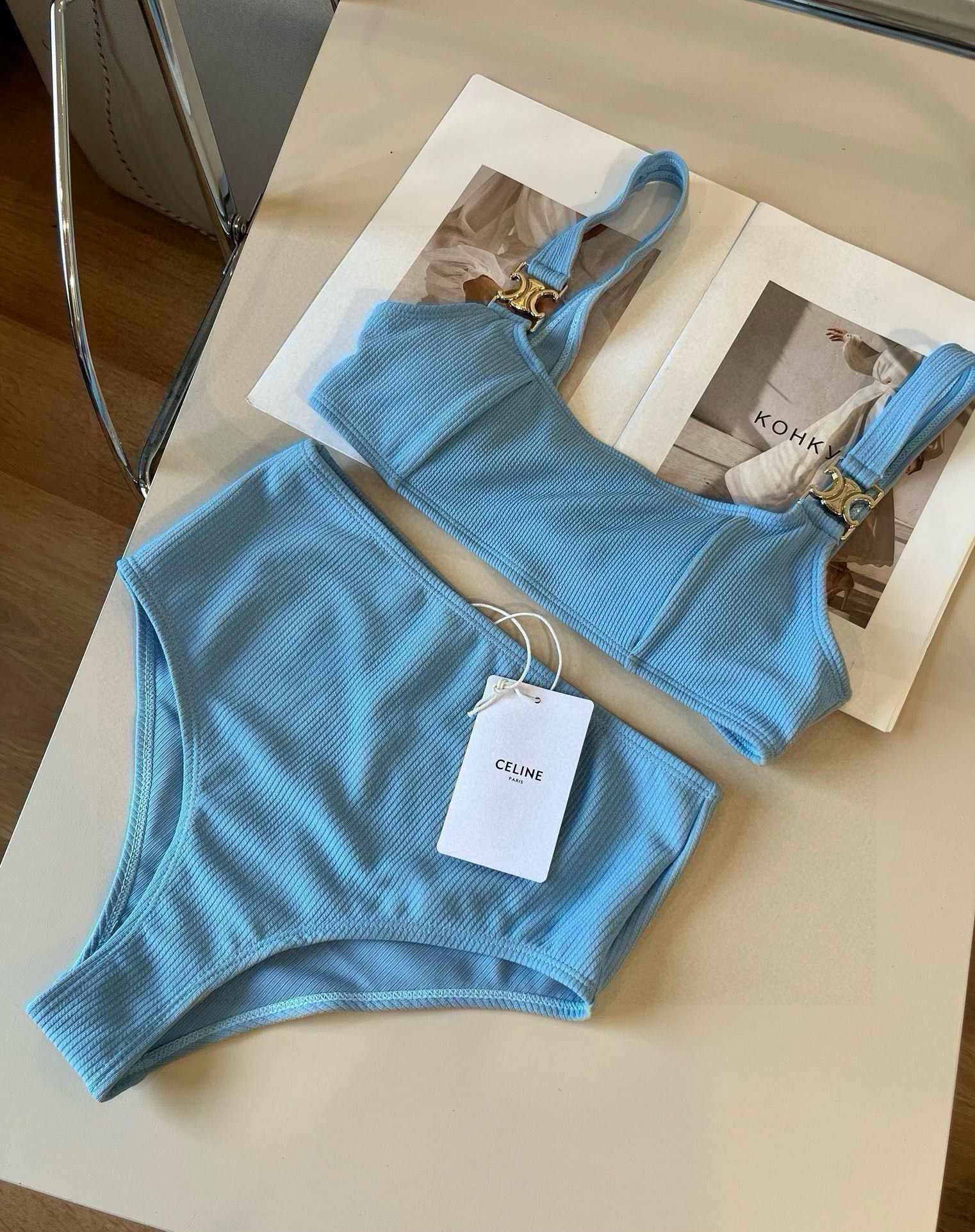 Celine Swimsuit Bikini Set Blue