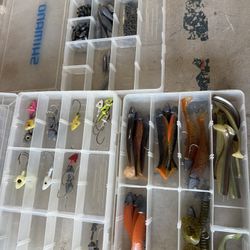 3 Fishing Boxes With Various Lures Hooks