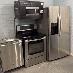 Fridge, stove, dishwasher, and microwave
