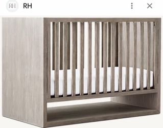 Restoration Hardware RH LANDRY PANEL CRIB W CONVERSION KIT Ash Gray