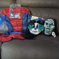 Halloween costumes and masks