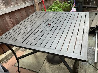 Will need stoppers on the bottom Outdoor table for umbrella note table only