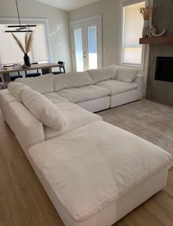 Large White Modular Cloud 5 Sectional