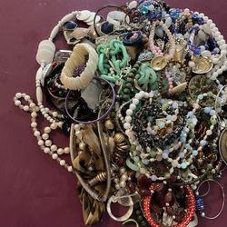 Costume Jewelry Mix Lot 5+ Lb. Vintage To Modern As Is Napier Avon